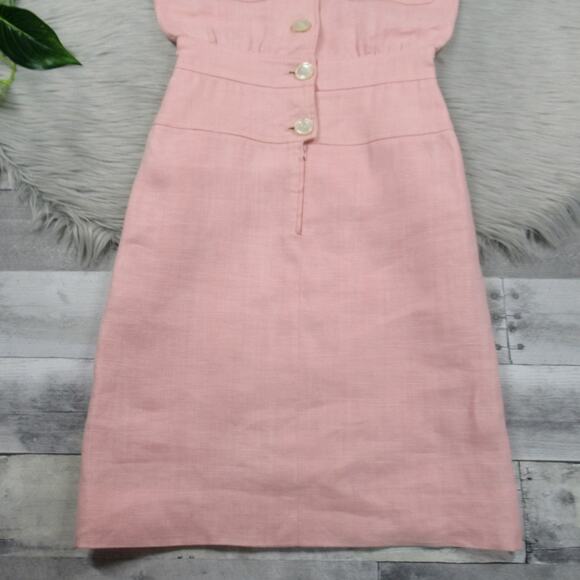 VALENTINO Vintage Linen Pink Sleeveless Blouson Dress Women’s Size 2 - Picture 4 of 14